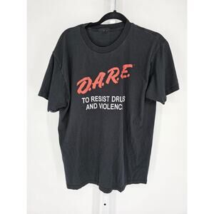 Vintage 90's Dare To Resist Drugs And Violence T Shirt size L Denver PD
